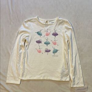 Janie and Jack Pink Floral Long Sleeve Tee White